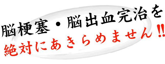 東洋医学の完治療法 脳卒中(脳梗塞・脳出血)完治を絶対にあきらめません！
