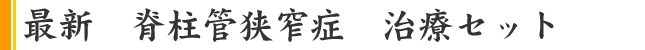 最新脊柱管狭窄症治療グッズ