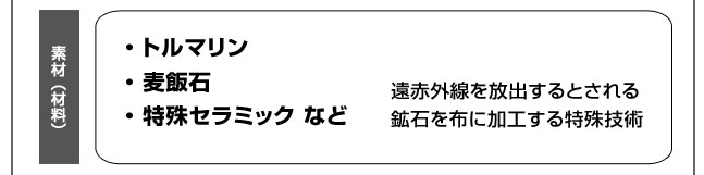 遠赤外線放出するとされる鉱石を、布に加工する特殊技術